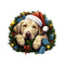 Christmas Lazy Labrador Retriever Fabric Panel - ineedfabric.com