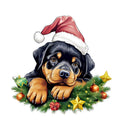 Christmas Lazy Rottweiler Fabric Panel - ineedfabric.com