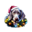 Christmas Lazy Weimaraner Fabric Panel - ineedfabric.com