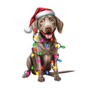 Christmas Light & Weimaraner Fabric Panel - ineedfabric.com