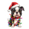 Christmas Lights & Boston Terrier Fabric Panel - ineedfabric.com