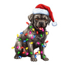 Christmas Lights & Cane Corso Fabric Panel - ineedfabric.com