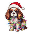 Christmas Lights & Cavalier King Charles Spaniel Fabric Panel - ineedfabric.com