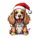 Christmas Lights & English Cocker Spaniel Fabric Panel - ineedfabric.com