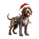 Christmas Lights & German Wirehaired Pointer Fabric Panel - ineedfabric.com