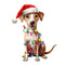 Christmas Lights & Italian Greyhound Fabric Panel - ineedfabric.com