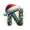 Christmas Lights Wrapped Letter ''N'' Fabric Panel - ineedfabric.com
