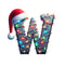 Christmas Lights Wrapped Letter ''W'' Fabric Panel - ineedfabric.com