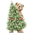 Christmas Little Critters Bear Holding Tree Fabric Panel - ineedfabric.com