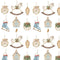 Christmas Little Critters Christmas Decorations Fabric - ineedfabric.com