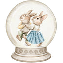 Christmas Little Critters Dancing Bunnies in Snow Globe Fabric Panel - ineedfabric.com