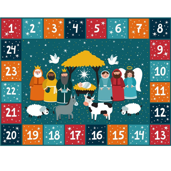 Christmas Nativity Advent Calendar Fabric Panel - ineedfabric.com