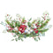 Christmas Night Holly Berry Bouquet Fabric Panel - White - ineedfabric.com