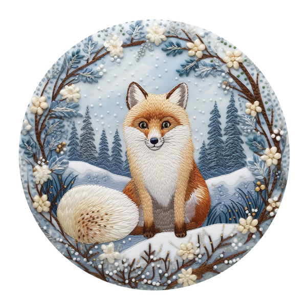 Christmas Ornaments Fox 4 Fabric Panel - ineedfabric.com