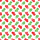 Christmas Oven Mittens Allover Fabric - RedGreen - ineedfabric.com