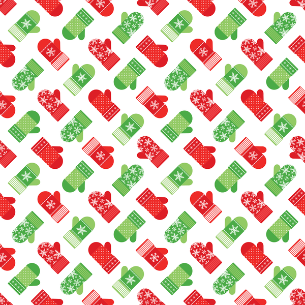 Christmas Oven Mittens Allover Fabric - RedGreen - ineedfabric.com