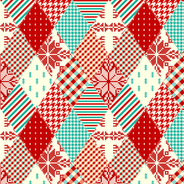 Christmas Patchwork Fabric - Variation 1 - ineedfabric.com