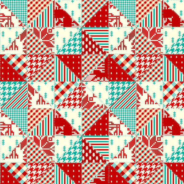 Christmas Patchwork Fabric - Variation 2 - ineedfabric.com