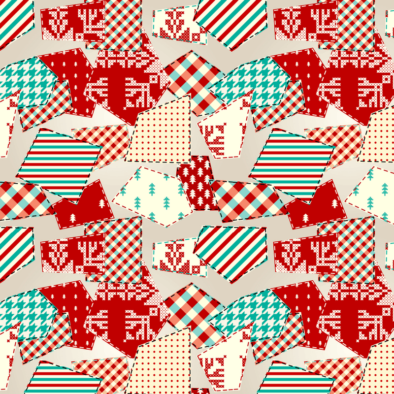 Christmas Patchwork Fabric - Variation 4 - ineedfabric.com