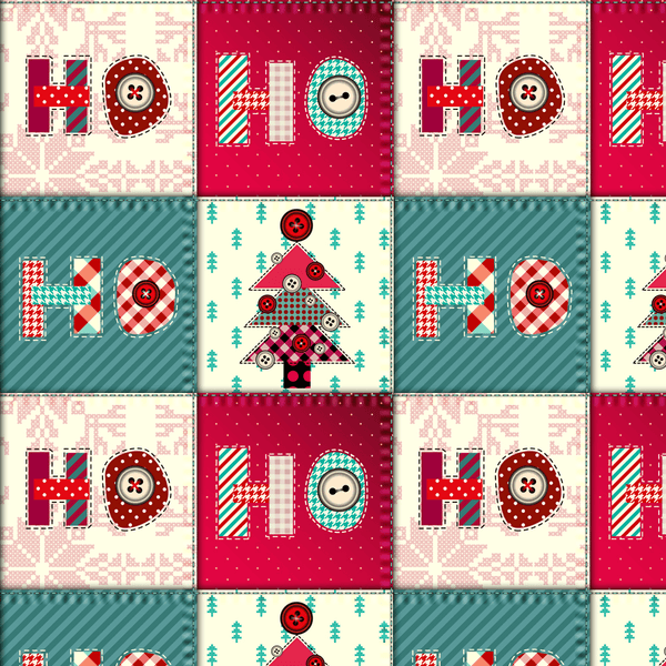 Christmas Pattern Patchwork Fabric - Multi - ineedfabric.com