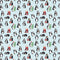 Christmas Penguins Fabric - Blue - ineedfabric.com