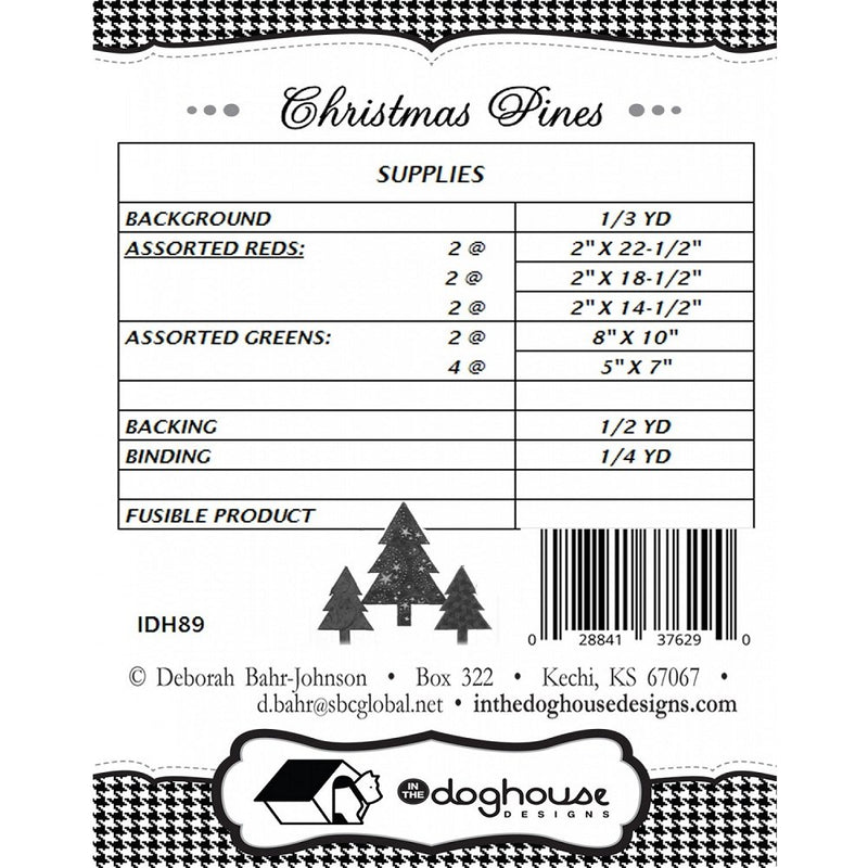 Christmas Pines Table Runner Pattern - ineedfabric.com