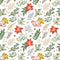 Christmas Plants & Flowers Fabric - White - ineedfabric.com