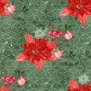 Christmas Plants & Geometrics Fabric - Green - ineedfabric.com