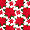 Christmas Poinsettia Flowers Fabric - White - ineedfabric.com