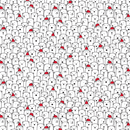 Christmas Polar Bears Fabric - Black/Red - ineedfabric.com