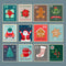 Christmas Postage Stamps Fabric Panel - ineedfabric.com