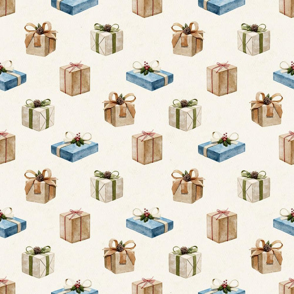 Christmas Presents Fabric - Cream - ineedfabric.com