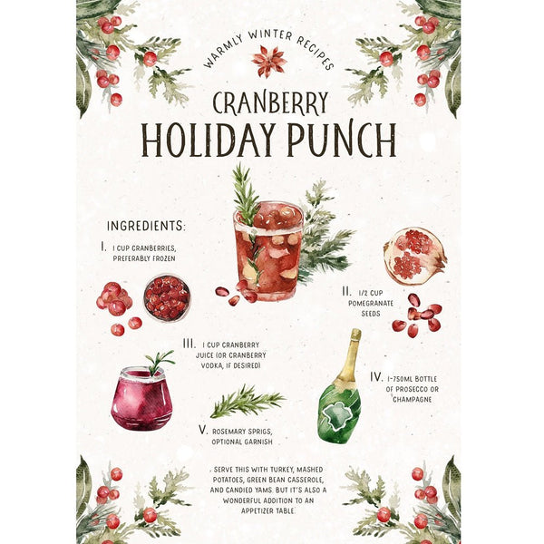 Christmas Recipe Punch Fabric Panel - ineedfabric.com