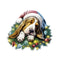 Christmas Sleeping Basset Hound Fabric Panel - ineedfabric.com