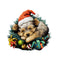 Christmas Sleeping Yorkshire Terrier Fabric Panel - ineedfabric.com