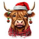 Christmas Spirit Highland Cows 1 Fabric Panel - ineedfabric.com