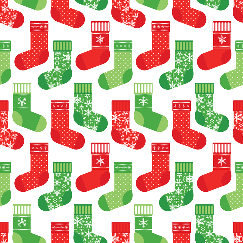 Christmas Stockings Allover Fabric - RedGreen - ineedfabric.com