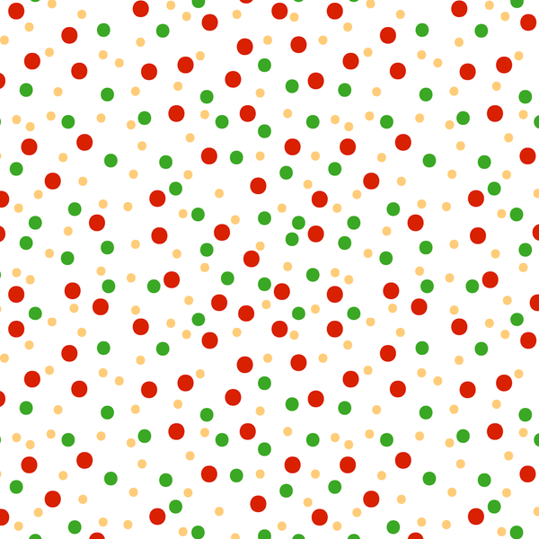 Christmas Theme Polka Dots Fabric - White - ineedfabric.com