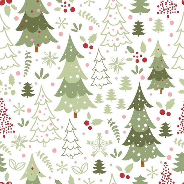 Christmas Trees and Elements Fabric - ineedfabric.com