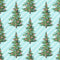 Christmas Trees on Diagonal Stripes Fabric - Blue - ineedfabric.com