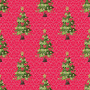 Christmas Trees on Trellis Fabric - Red - ineedfabric.com