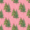 Christmas Trees on Vines Fabric - Pink - ineedfabric.com