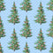Christmas Trees & Triangles Fabric - Blue - ineedfabric.com
