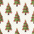 Christmas Trees & Triangles Fabric - Gold - ineedfabric.com