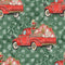 Christmas Truck On Snowflakes Fabric - Green - ineedfabric.com