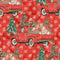 Christmas Truck On Snowflakes Fabric - Red - ineedfabric.com