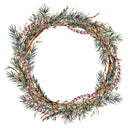 Christmas Wreath & Pearl Beads Fabric Panel - ineedfabric.com