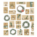 Christmas Wreaths and Kraft Paper Advent Calendar Fabric Panel - ineedfabric.com
