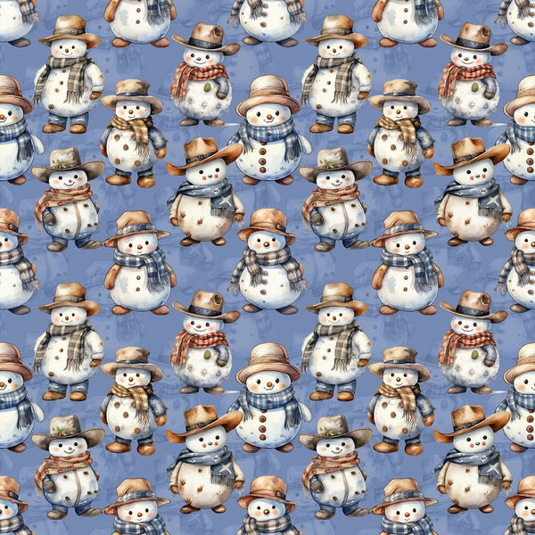 Chubby Snowmen Fabric - ineedfabric.com