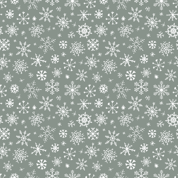Cider & Sage Christmas Snowflakes Fabric - Green - ineedfabric.com